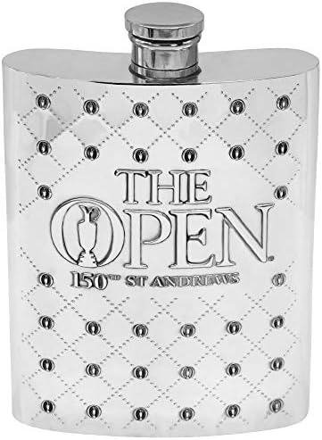 150-аз съм Отворена фляжка St Andrews Pewter Hip Flask - Официално лицензирана фляжка за калаено алкохол на 6 грама от английската компания Pewter Company - В чест на 150-та на откритото пъ