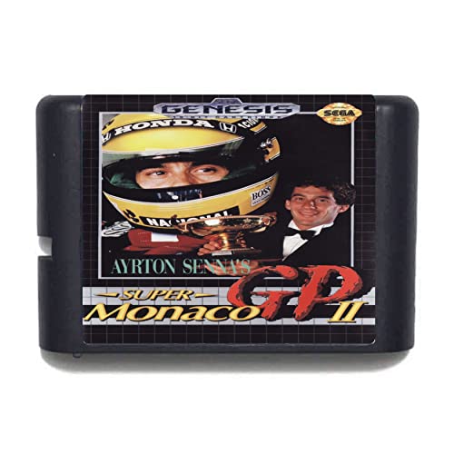 Игри касета Super Monaco GP II NTSC-USA за 16-битово Sega Mega Drive за Genesis (черен)