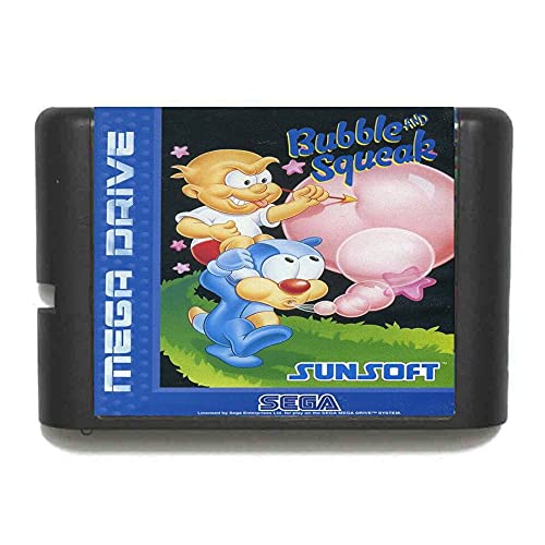 Игри касета Bubble And Squeak NTSC-USA за 16-битово Sega Mega Drive за Genesis (черен)