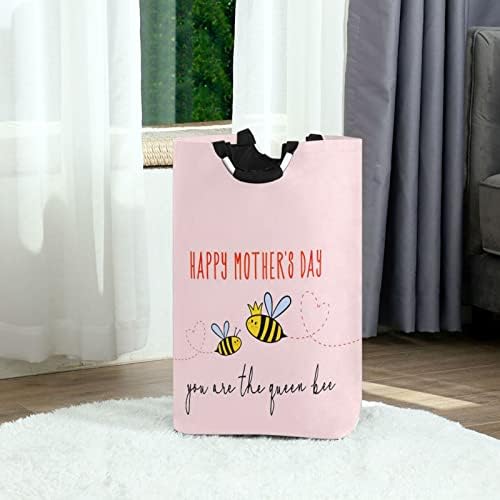 Кошница за съхранение на Ден на Майката Сладки Пчелите Розова Кошница За Дрехи, Сгъваема Много Голяма Кошница