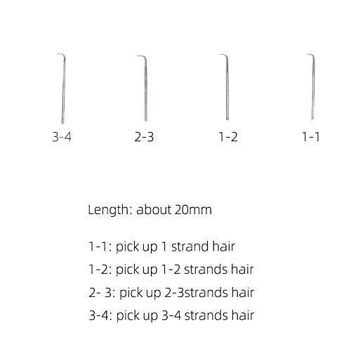 Азиатската вентилационна игла за тънко перука Комплект включва 1 иглодержатель за перуката и 4 игли (по една