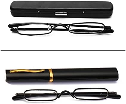 DBEFTLI Mini Метални очила за четене - Тънък Джоб Ридеры със скоба за химикалки за четене (2 бр) 3.00