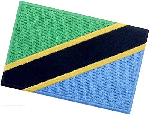 Нашивка с Флага Танзания EmbTao, Бродирани Аппликацией Национален Морал, Пришитая Желязо до Эмблеме Танзания