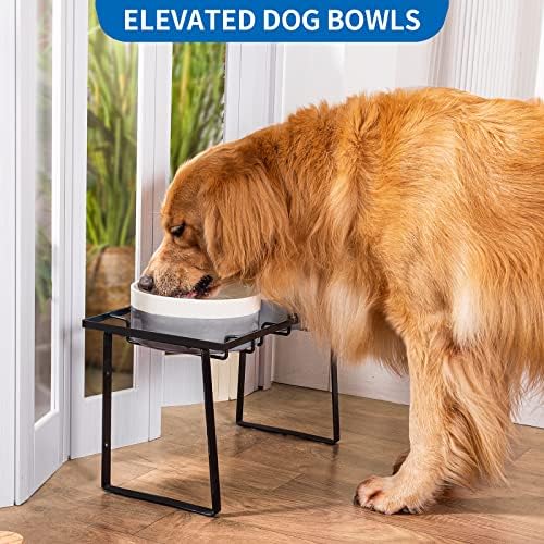 7-Инчов Керамични Купички за кучета, колекция от Купи за храна и вода тегло 2,42 унция с Регулируема Метална