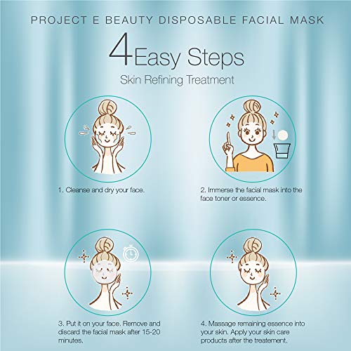 Project E Beauty 100ШТ Еднократна тъкан памук САМ Природен Спа-Грижа за кожата Козметични Хартиен лист за лице,