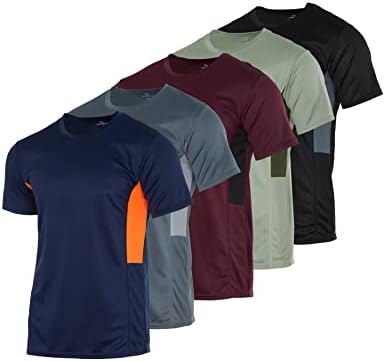 5 Опаковки: Мъжки Бързосъхнеща Стрейчевая Дишаща тениска Tech Crew с къс ръкав Mesh Performance (на разположение