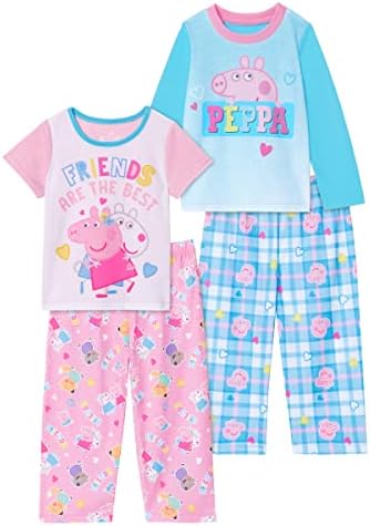 Пижама за момиченца с Свинкой Пеппой | Комплекти Дрехи за сън от 4 теми за малките момичета, Пижамные панталони