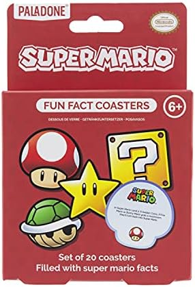 Влакчета Paladone Super Mario Fun Fact, Определени от 20 парчета, Официално лицензирани продукти на Nintendo,