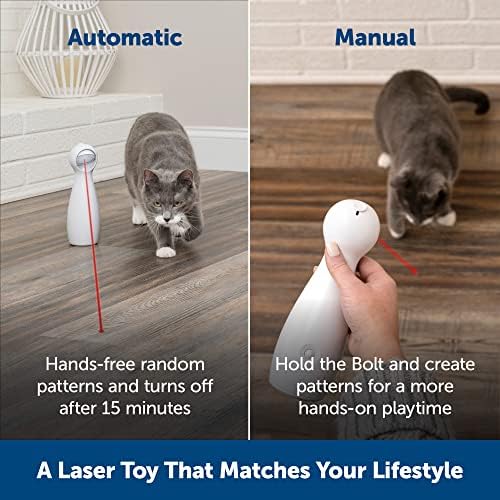 Яки Болт - Автоматична лазерна играчка за котки - Интерактивна - Премахва безпокойство и скука - Лазерен фигура