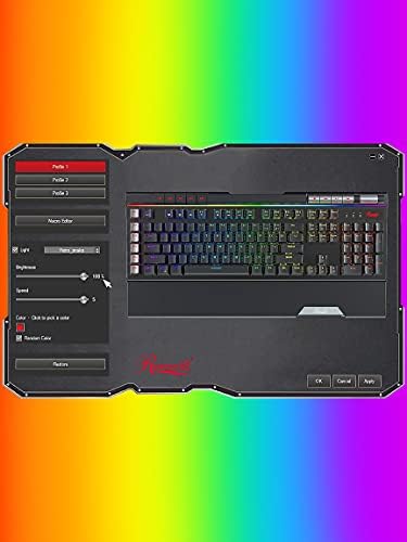 Жичен детска Механична клавиатура Rosewill Блиц K50 RGB с бутони, ключове Outemu Blue, 14 ефекти RGB led подсветка,