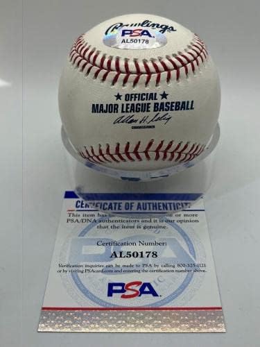 Рамон Мартинес Джайентс Къбс Подписа Автограф Официален Представител на MLB Бейзбол PSA DNA - Бейзболни Топки
