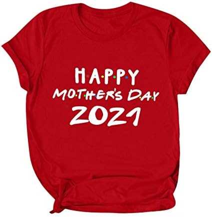 Женска Тениска vermers за Деня на Майката с Къс ръкав и Писмото Принтом, Свободна Блуза, Блузи
