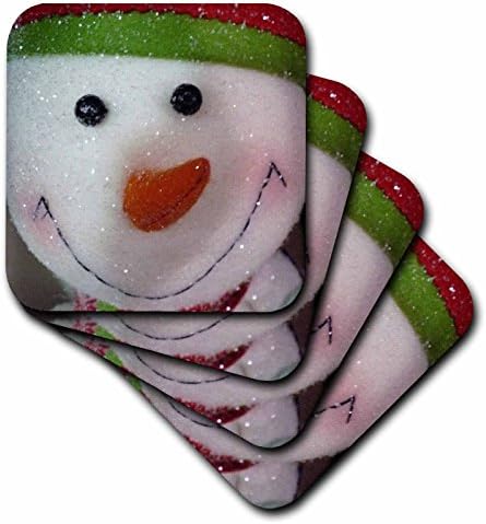 3dRose CST_7903_4 Честит Снежен човек-Влакчета за керамични плочки, Комплект от 8