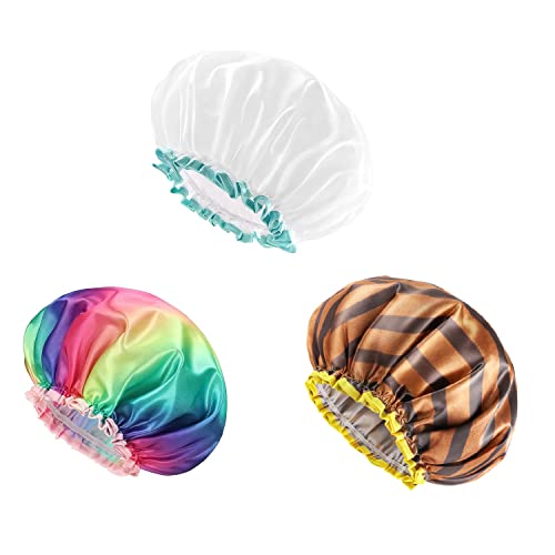 Бяла Шапка за душ Mikimini за дълга коса 1 Опаковка и Шапка за душ серия Rainbow 1 Опаковка (A) и Шапка за душ