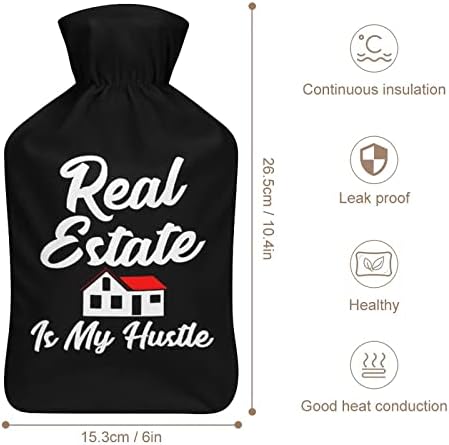 Real Estate is My Hustle Бутилки с гореща Вода Гумена чанта за топла Вода с Хубав Калъф за облекчаване на болката