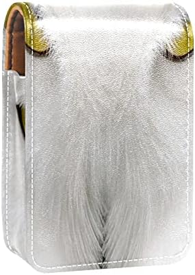 Бяла Сова Жълти Очи Мини-Калъф за Червило с Огледало За Чантата за Преносим Калъф Титуляр Организация