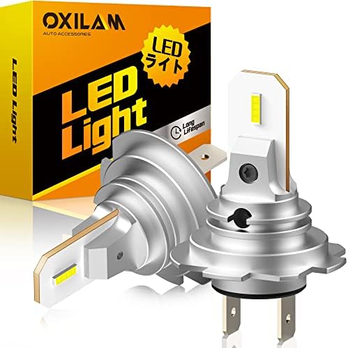 OXILAM 2023 Актуализирани led лампа H11/H9/H8 600% яркост (2 опаковки) и led крушки H7 200% яркост (2 опаковки) Супер ярък 6500 До бял Дизайн 1:1, Щепсела и да играе Подмяна на халогенни лам?