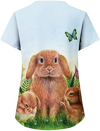 Дамски Ризи На Ден честит Великден, Цветна Тениска с изображение на Лов За Яйца, Сладък Заек за Момичета Pirnt,