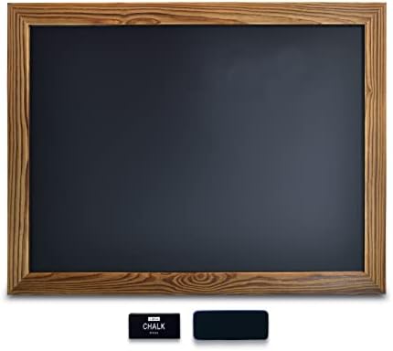 Магнитна Стенни Черна дъска, Голям размер 18 x 24, Дървената рамка е в селски стил, Плакат На борда, Вертикално