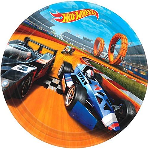 Кръгли картонени чинии Hot Wheels Wild Racer - 9 инча | цветни | Опаковка от 8 броя