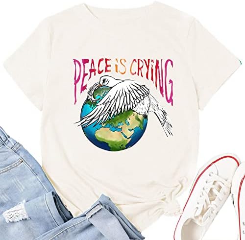 NOKMOPO / Дамски Ризи Размер Плюс, Мода Лято Свободна Тениска С кръгло деколте и къси ръкави, на База Пуловер,