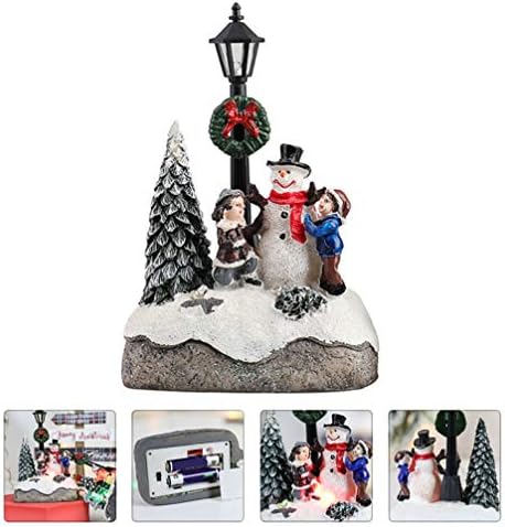 PRETYZOOM Коледа Села Подаде Малка Сцена Снежен човек Снежните Селски Къщи С Led Подсветка Колекция Светещи