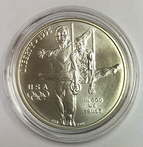 Незабравим Сребърен Долар Гимнастки на Олимпийските игри 1995 г. в Атланта BU Silver Dollar - Gem Brilliant