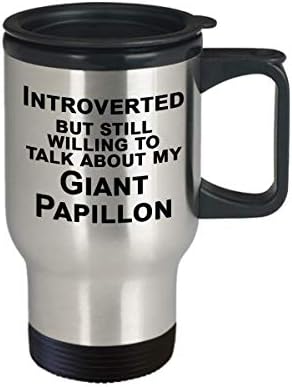 Чаша за пътуване с гигантски Заек Papillon, Подарък за Фен на Зайци, Подаръци Интровертам - Интровертам, Но