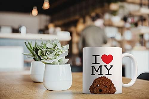 MUGBREW I Love My Brown Toy Poodle Керамични Кафеена Чаша за Tea Cup, 11 ГРАМА