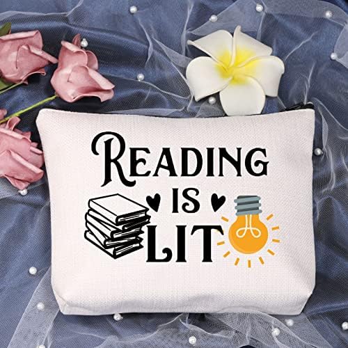 LEVLO Забавни Подаръци за любителите на четене за Маниаци, Reading Is Lit козметични чанти За Читателите Подаръци