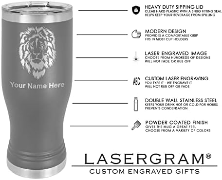 Чаша Пилснера LaserGram 14 грама С Вакуумна изолация, Паяк Черна Вдовица, е Приложен Персонални Гравиране (Сив)