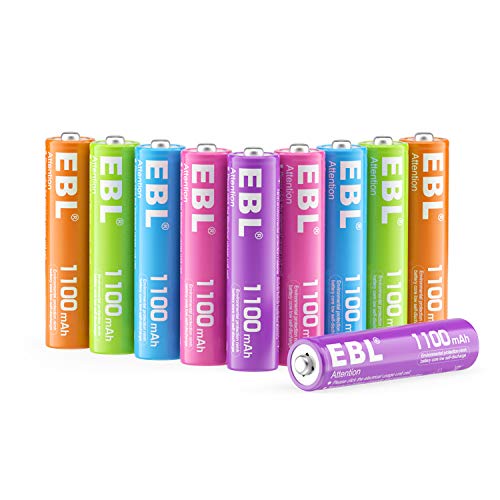 Акумулаторни батерии EBL AAA 1100 mah (10 x - 5 цвята в една кутия), Ni-Mh Тройната батерия, ААА 1,2 НА
