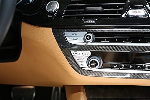 Eppar Нова Капачка на централното управление от въглеродни влакна, която е съвместима с BMW серия 5 G30 2017-2021 520i 530i 530e 540i M550i (черен)