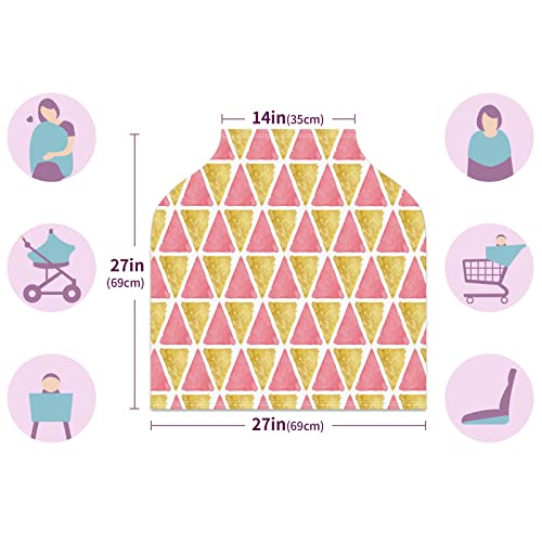 Седалките за детски столчета за автомобил Розово Злато Акварел Триъгълен Модел на Геометричния Калъф за Хранене