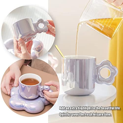 NIUASH Красиви Чаши за Кафе, Мътна Чаша, Керамика Кафеена Чаша, Творчески Набор от кафе на steins, Чаена чаша