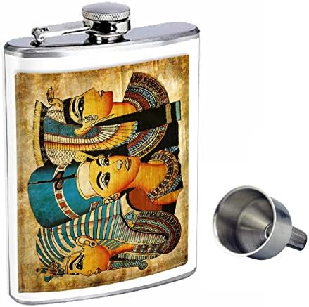 Фляжка за уиски от неръждаема Стомана Perfection In Style на 8 унции с Безплатна Фуния D-050 Egyptian Goddesses