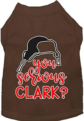 Ти сериозно, Кларк? Тениска за кучета с Трафаретным Принтом Кафяв Цвят Sm