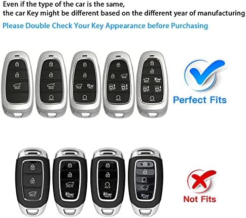 QBAC за Hyundai Калъф-ключодържател, защитен калъф за автомобилни ключове от TPU на 360 градуса с брелоком,