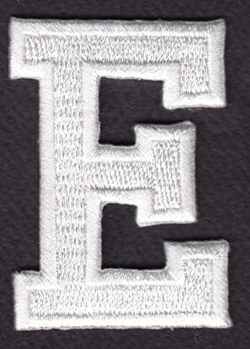 Букви - Бяла печатна буква E (1 7/8 инча) - Шир На Бродирани Аппликационной Нашивке