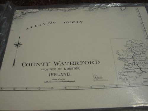 Стара Карта на ирландско графство Уотърфорд 1901 г.