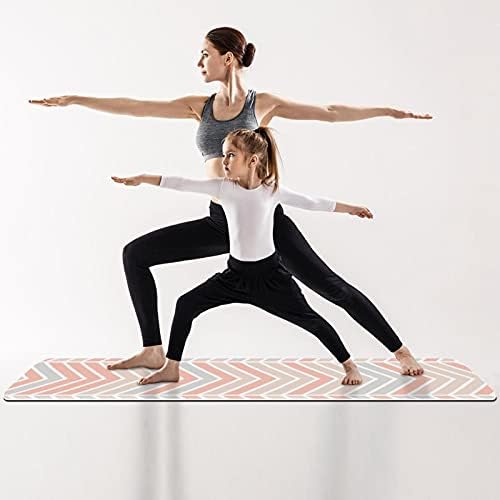 Дебел нескользящий постелката за йога и фитнес 1/4 с Цветен Триъгълен една вълнообразна принтом за практикуване
