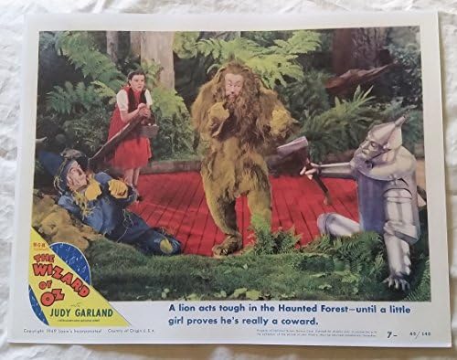 Картичка за лобито на Магьосникът от Оз 14 х 11 см Джуди Гарланд, Плашилото, Лъва, Iron един дървосекач