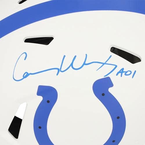 Автентичен Каска Carson Wentz Indianapolis Colts с Автограф Riddell Lunar Eclipse Alternate Speed Authentic