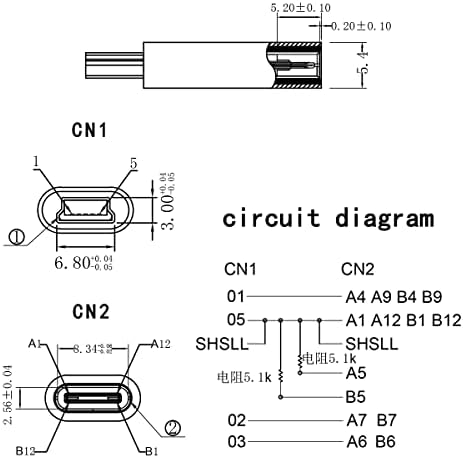 Адаптер Type C за Mini USB 2.0, (3 комплекта) Жак за преобразуване USB C в Mini USB 2.0 Male