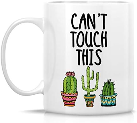 Забавна чаша за Retreez - Не мога да се Докоснат до Тази Керамични утайка от чаша, Cactus Succulent обем 11
