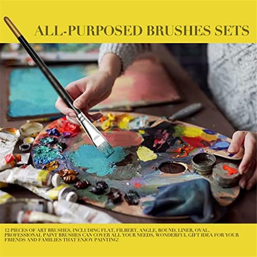 BHVXW Artist Paint Brush Комплект от 12 Професионални Четки за Рисуване Акрил, Акварел Гуашью Масло и Темперой