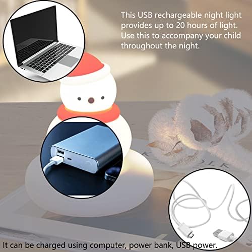 Ourobot лека нощ за деца, Скъпа Лампа във формата на Снежен човек, Кран за управление на Детската Лампа, USB