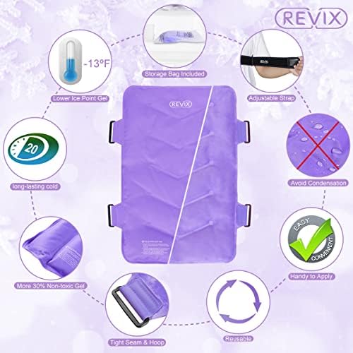REVIX Много Голям гелевый студен компрес за пълно облекчаване на болки в гърба и гел пакети с лед е за телета