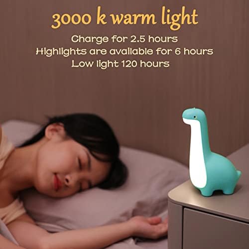 Нощни лека нощ с Динозавром Aokpsrt, Преносима Осязаемая Скъпа Лампа с Динозавром, USB Акумулаторна Нощна Лампа
