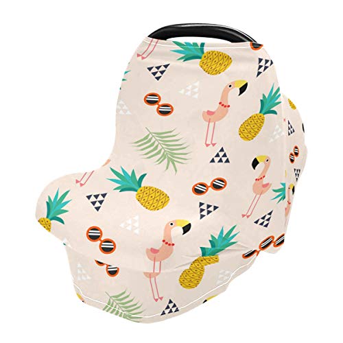 Летните покривала за детски столчета за автомобил Flamingo Pineapple - 4 в 1 чанта за носене за хранене, Мултифункционален